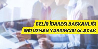 Gelir İdaresi Başkanlığı 650 Uzman Yardımcısı Alacak